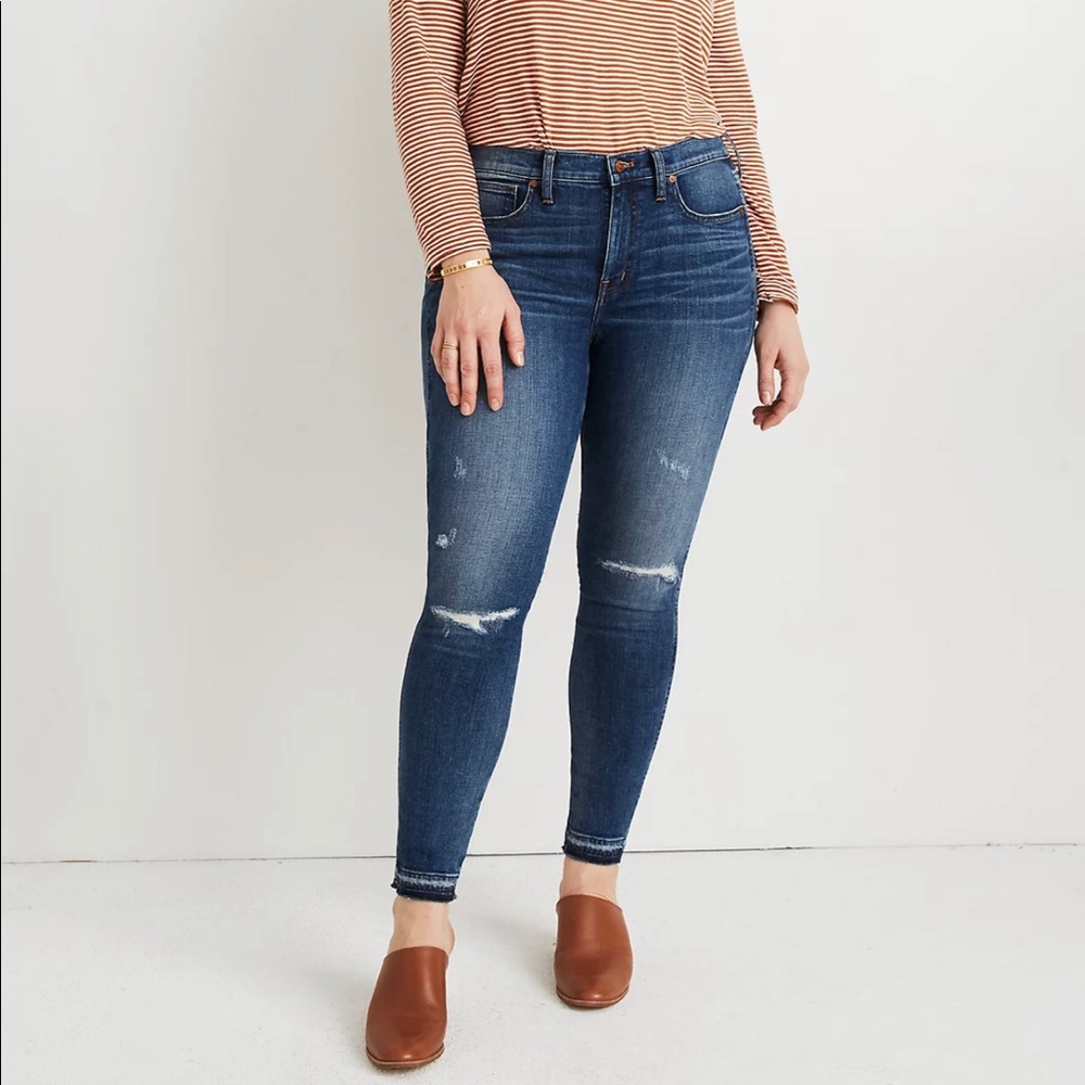 NWT Madewell High-rise Skinny Jeans York Wash Rip & Repair Edition 31P
